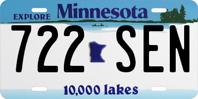 MN license plate 722SEN