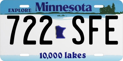 MN license plate 722SFE