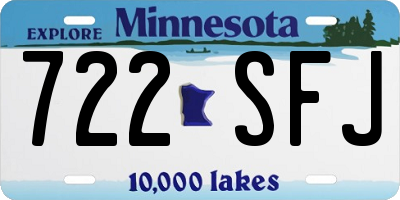 MN license plate 722SFJ