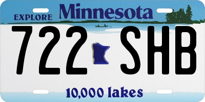 MN license plate 722SHB