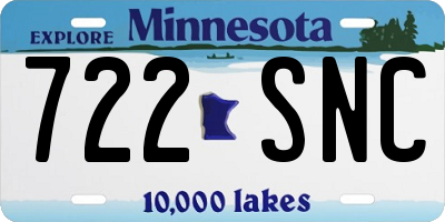 MN license plate 722SNC