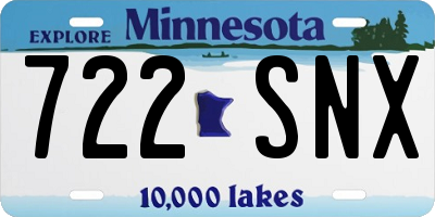 MN license plate 722SNX