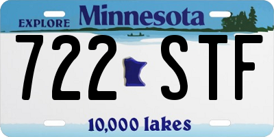 MN license plate 722STF