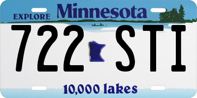 MN license plate 722STI