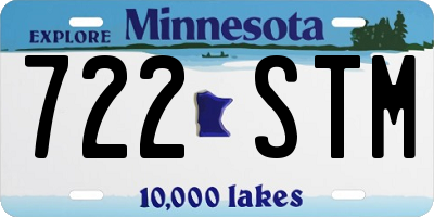MN license plate 722STM