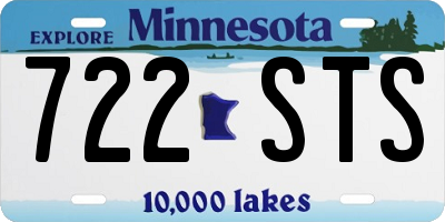 MN license plate 722STS