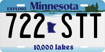 MN license plate 722STT