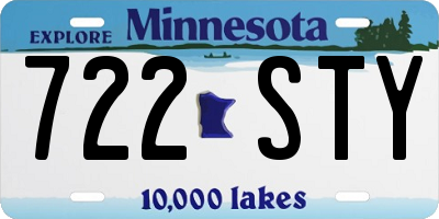 MN license plate 722STY