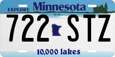 MN license plate 722STZ