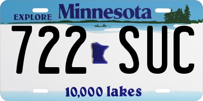 MN license plate 722SUC