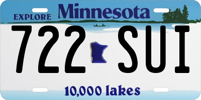 MN license plate 722SUI