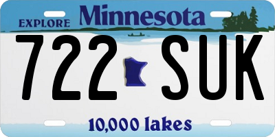 MN license plate 722SUK