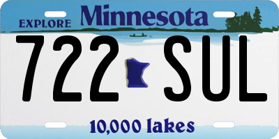 MN license plate 722SUL