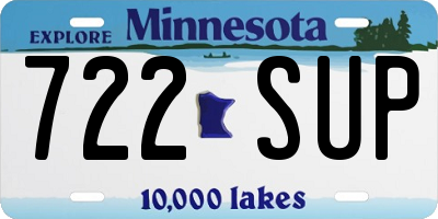 MN license plate 722SUP