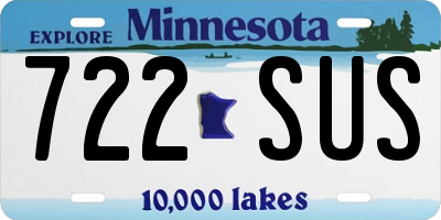 MN license plate 722SUS