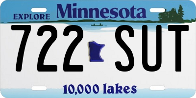MN license plate 722SUT