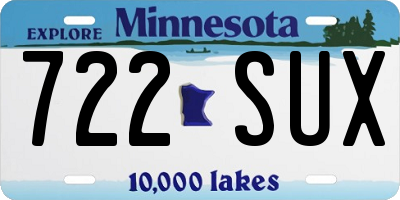 MN license plate 722SUX