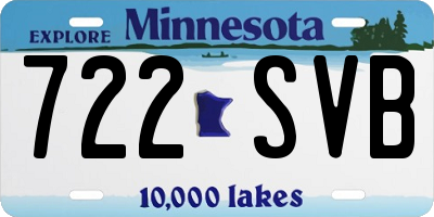 MN license plate 722SVB