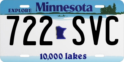 MN license plate 722SVC
