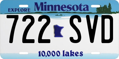 MN license plate 722SVD