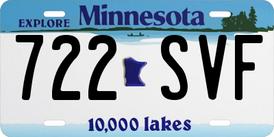 MN license plate 722SVF