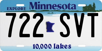 MN license plate 722SVT