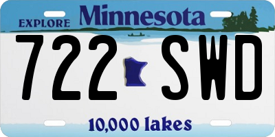 MN license plate 722SWD