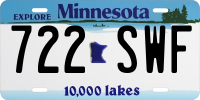 MN license plate 722SWF