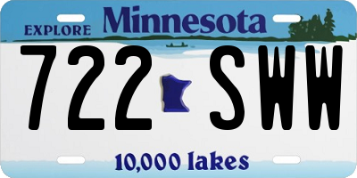 MN license plate 722SWW