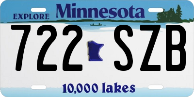 MN license plate 722SZB