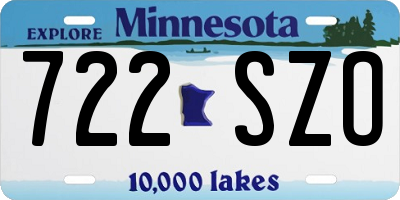 MN license plate 722SZO