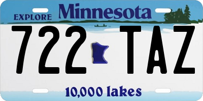 MN license plate 722TAZ