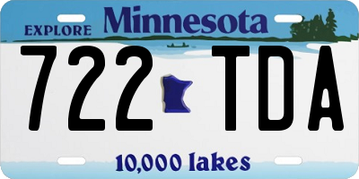 MN license plate 722TDA