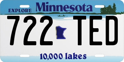 MN license plate 722TED