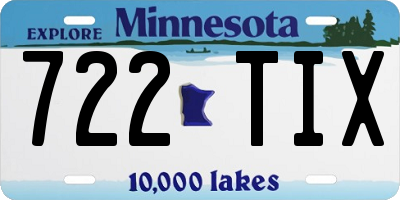 MN license plate 722TIX