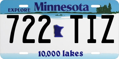 MN license plate 722TIZ
