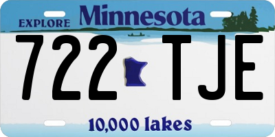 MN license plate 722TJE