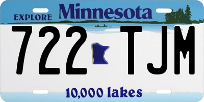 MN license plate 722TJM