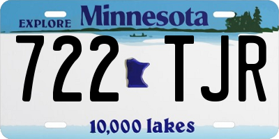MN license plate 722TJR