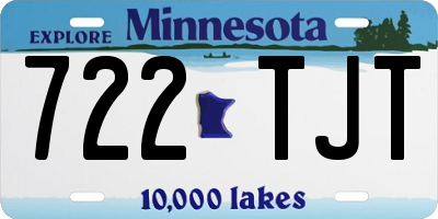 MN license plate 722TJT