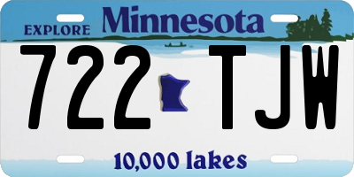 MN license plate 722TJW