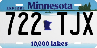 MN license plate 722TJX