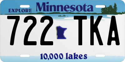 MN license plate 722TKA