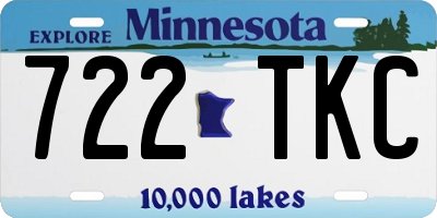MN license plate 722TKC