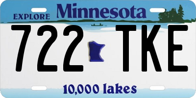 MN license plate 722TKE