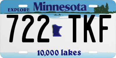 MN license plate 722TKF