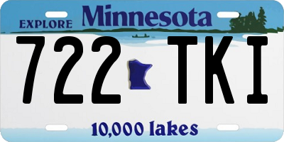 MN license plate 722TKI