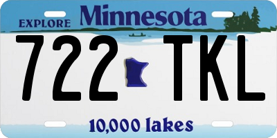 MN license plate 722TKL