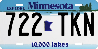 MN license plate 722TKN