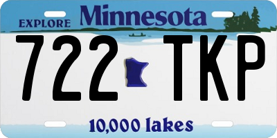 MN license plate 722TKP